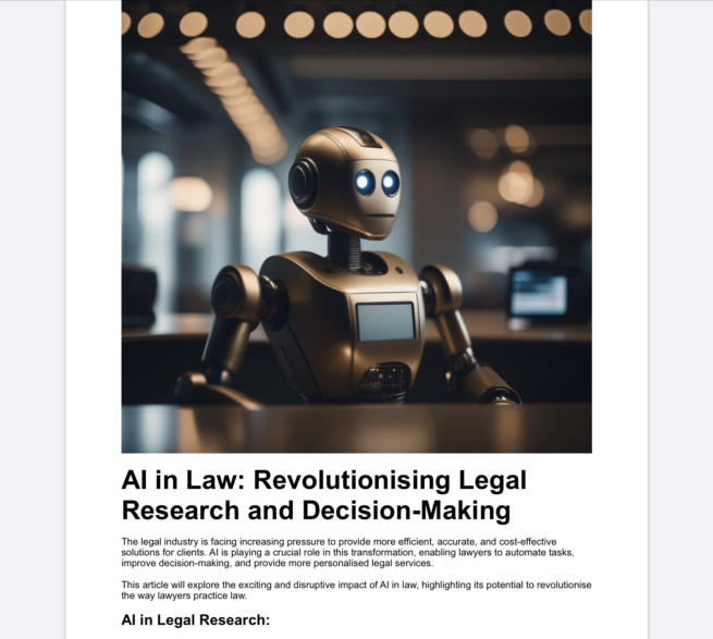 AI in Law