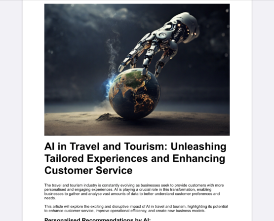 AI in Travel and Tourism