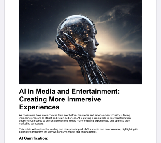 AI in Media and Entertainment