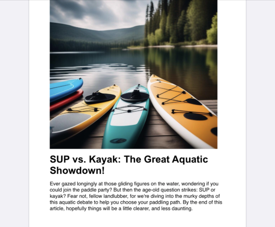 SUP vs. Kayak