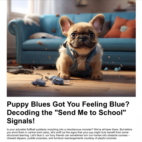 Puppy Blues Got You Feeling Blue?