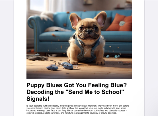 Puppy Blues Got You Feeling Blue?