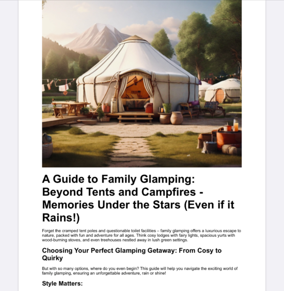 A Guide to Family Glamping