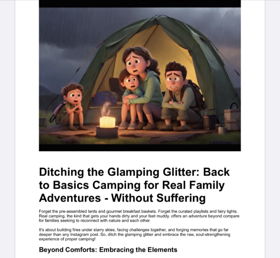 Ditching the Glamping Glitter