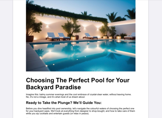 Choosing The Perfect Pool